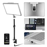 NEEWER GL1 PRO 15,5“ Key Light Streaming Licht, Video Licht mit 2,4G PC/Mac iOS/Android APP Steuerung, 2800LM LED Panel Licht mit Tischklemme kompatibel mit Elgato Stream Deck für Gaming Zoom, Silber
