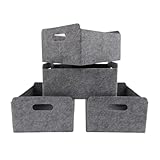 CB Home & Style Aufbewahrungsset Filz 4er Set 25x31x15cm Organizer Filzkörbe Schubladen Büro Bad Aufbewahrungskorb (4)