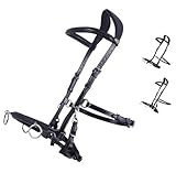 NETPROSHOP Leder Kappzaum Longierhilfe für Bodenarbeit Schwarz Größe Pony Cob Full XFull, Groesse:Cob, Farbe:Schwarz
