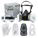 RHINO Smart Solutions Atemschutzmaske Staub mit Filter Aktivkohle Atemmaske Gas Mask Schutz vor Farbe, Staub, Pestiziden, Organischen Dämpfen und Säuren | Wiederverwendbare Lackiermas