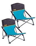 Uquip Strandstuhl Set Mary Petrol I 2 x Faltbarer Campingstuhl mit 120 kg Traglast I kompakte Faltstühle aus Stahl & Polyester I Outdoor-Stuhl für Camping, Strand, Angeln, Garten & Festivals