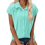 Damen Kariert Bluse Kurzarm Trachtenblusen Oberteile Country Kleidung Trachtenbluse Hemdbluse Button Kariert Mode Sommer Hemd Karo Wanderbluse Langarm Bluse Elegant Holzfällerhemd