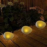 SUAVER Solarlampen Außen Garten Deko Solarleuchten Solarsteinbeleuchtung Wasserdicht Außenleuchte Wegbeleuchtung Bodenstrahler für Rasen Auffahrt Gehweg Patio Terrasse,Rasendeko (Warmweiß 1pcs)