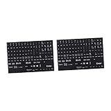 Tofficu 2 Blätter Englische Tastaturaufkleber Klebefolien für Notebook Laptop PC Klare Buchstaben Kratzfest Einfach Anzubringen Geeignet für Büro Schule Zuhause
