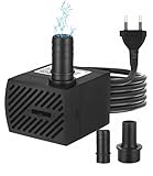 heuchaey 4W Mini Wasserpumpen, 280L/H kleine Springbrunnenpump, Extrem Leise Aquarium Wasserpumpe, Tauchpumpe für Garten, Wasserspiele, Fischbecken, Haustierbrunnen, Hydrokultur, Brunnen, Teich