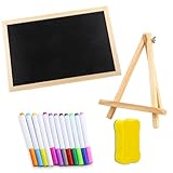 DUGEGAYL Kreidetafel mit Holzrahmen Sets, Kleine Tafel-Holzschilder, Schiefertafel zum Beschriften Kreidetafeln aus Holz Kreiden Tafel