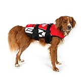 EzyDog DFD Schwimmweste Hund - Hundeschwimmweste - Schwimmwesten für Hunde - Größenverstellbar mit Griff und Reflektoren (M, Rot)