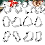 Ausstechformen für Weihnachten aus Edelstahl, Ausstechformen für Weihnachten aus Metall,12X weiches Bonbonausstecher-Set aus Edelstahl - Keksausstecher aus Edelstahl für weiche Schokolade