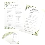 Babyparty Spiele Karten,20 Stück Baby Shower Spiele Karten,Beidseitig Bedruckt Tippkarten zum Ausfüllen für Jungen und Mädchen Gender Reveal oder Babyparty