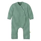 STRICK-OVERALL Baby & Kleinkind - 100% Bio-Merino – atmungsaktiv & bequem - unisex Gr. 50 – 80 - nachhaltig & fair - dehnbar, mit Umklappbündchen - made in Germany | Jade Gr. 50-56