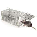 Lebendfalle Maus, Mausefalle Lebend mit Köderfixierung, Rattenfalle Lebend für Mäuse Siebenschläfer - Maus Lebendfalle Käfig Einfach Einzurichten - Mehrweg für Innen & Aussen (1)