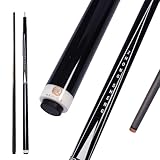OKHEALING Professional T700 Carbon Fibre Billardqueue, Länge 147 cm, Kopfdurchmesser 12,4 mm, 8 Edelstahlzähne, 1/2-Shot Queue, für 8 und 9 Schwarze Kugeln