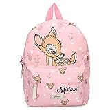 Personalisierter Kindergarten-Rucksack Disney mit Name Mädchen | Kleiner Rucksack Bambi Reh für Kinder | Freizeitrucksack Rehkitz Filmeklassiker in rosa