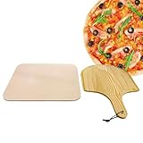 Pizza-Backstein – 38,1 x 30,5 cm, zuverlässig, Kochbrett, hitzebeständige Pizzaplatte, Holzpaddel im Lieferumfang enthalten, professioneller Grill-Pizzastein für Ofen, BBQ, Brot, Kuchen, Backen