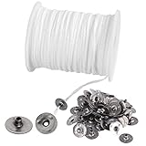 61m Kerzendocht, Docht Rauchfrei Kerzen Docht mit 100 Stück Kerzendochthalter Candle Wick Kerzendochte Dochte für Osterdeko Basteln Kerzen Hochzeit DIY Duftkerzen(Weiß)