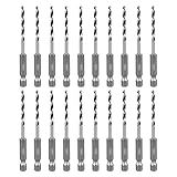 SALI 20-teilig Holzspiralbohrer Bohrer mit 1/4 Sechskant-Schaft Holzbohrer-Set Ø 3 mm für Bohrungen in Weichholz, Hartholz Professional Zubehör Bohrschrauber Standbohrmaschine