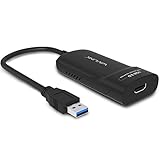 WAVLINK USB 3.0 zu HDMI Adapter Slim Externe Video Karte Display Monitor unterstützt 2048 × 1152 Auflösung mit Audio Port für Windows 10/8/7/XP – Schwarz