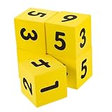 KONTONTY 5St Bunte Schaumstoffwürfel für kinderspielzeug Tischspiel Zubehör kinderknallzeug brettspiel Würfel Lernen Spielwürfel kleine Würfelstütze Eva Yellow
