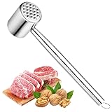 MplehDa Fleischklopfer aus Edelstahl, Fleischhammer, Doppelseitiger Schnitzelklopfer, Fleischplattierer Spülmaschinenfest für Schnitzel, Steak, Rindfleisch, Huhn, Spülmaschinenfest