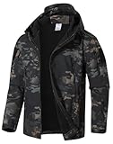 WINKEEY Jacke Herren Softshelljacke Für Herren Arbeitsjacke Winterjacke Fleece Gefüttert Übergangsjacke Wasserdicht Winddicht Warm Outdoorjacke Funktionsjacke,Camouflage1 M