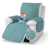 CZQGLYM Sesselschoner Sesselauflage,relaxsessel Sessel überzug mit Taschen,Wasserdicht Sofa überzug,Möbelschutz,Elastisch Bezug,Anti-Rutsch sesselüberzug (Blue,2 Seater)