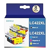 KEENKLE LC422XL Tintenpatronen kompatibel mit Brother LC422 LC422XL LC-422XLVAL Multipack für Brother MFC-J5340DW MFC-J6540DW MFC-J6940DW MFC-J5740DW (2 Schwarz 2 Cyan 2 Magenta 2 Gelb)
