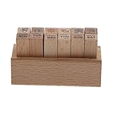 Beatifufu 12 Stück Teiliges Holzstempel Wochentags Wettermotiven für DIY Journal Scrapbooking und Bastelprojekte Leicht Tragbar Kindgerecht für Kreative Handarbeiten und Tagebuchgestaltung