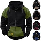 Generisch Kapuzenjacke Herren Retro, Herren Sweatjacke Mit Kapuze Ohne Reißverschluss Trainingsjacke Abzippbarer College Jacke Atmungsaktive Freizeitjacke Bequeme Hemdjacke Business Herbstmantel