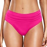 Bikinihose Damen Bauchweg Badehose Retro High Waist Ruched Bikini Hose Klassisch Bequemer Bikinis Unterteil für Frauen Strand Schwimmbad (M)