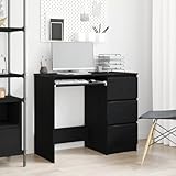 Gecheer Schreibtisch Schwarz Eichen-Optik 90x45x76 cm Holzwerkstoff