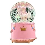 Kristallkugel-Spieluhr, niedlicher Cartoon-Look, Schneeflocke, rotierende Kristallkugel-Spieluhr für Mädchen und Kinder