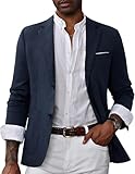 PaulJones Sakko Herren Sportlich 2 Knöpfe Blazer Business Anzugjacken mit Gekerbtem Revers Dunkelblau XXL
