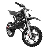 MIIWWOWO Pocket Bike 49cc Dirt Bike Dirtbike 2 Takt Kinder Dirt Cross Pocket Kindermotorrad Benzin Mini Elektro Crossbike Pitbike PocketBike Elektro Motocross Pocket Crossbike (Schwarz, 10in)