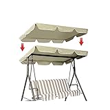 LUYAYW Ersatzdach Gartenschaukel Universal, Sonnendach für Hollywoodschaukel, Erastzbezug Dachbezug, Dachplane Wasserabweisend und UV-Schutz(Beige,195 * 125 * 15CM)