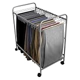 Mobiler Hosenständer mit 20 abnehmbaren Bügeln – Rollwagen für Kleidung, Schals und Accessoires, Multifunktionaler Kleiderwagen auf Rollen, Platzsparender Kleiderständer, Flexibler Organizer, stabilem