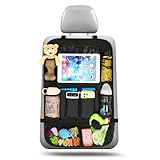 Ezilif Rückenlehnenschutz Auto Kinder Stärke-Upgrade, Autositz Organizer mit 10 Aufbewahrungsbeuteln, Auto Organizer Kinder Leicht Zu Reinigen, Wasserdichter für Rücksitz organizer (1 Stück)