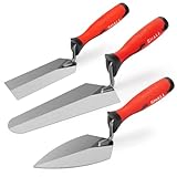 SHALL Soft-Grip-Glättekellen-Set, 3-teilig, Fugenkelle, Abziehkelle, Randkelle, Maurerwerkzeuge mit Soft-Grip-Griffen