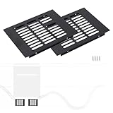 WJUAN Alu Lüftungsgitter 200x150mm schwarz eckig - Belüftungsgitter für Schränke, Schlafzimmer & Türen