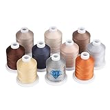 Simthread Baumwoll-Quiltgarn 730 Meter für Hand- oder Maschinenstickerei, Nähen, Quilten, Applikationen (10 neutrale Farben)