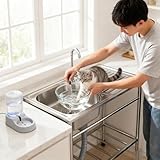 Ukkajovlex Edelstahl Tisch Gastro Spüle mit Unterschrank Freistehende Spülenschrank mit Wasserhahn für Außen Innen Restaurant 75 x 40 x 75cm Gewerbliche Spülbecken Küche Spültisch