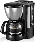 DSeenLeap Kaffeemaschine, amerikanische Kaffeemaschine, vollautomatisch, Edelstahl, mit Wassertank aus Glas von 650 ml, automatische Isolierung und Tropfschutz, 600 W