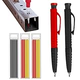 Zimmermannsbleistift und Ersatzminen, Zimmermannsbleistift-Set,Tieflochmarker Carpenter Solid Pencil | Baumarkierungswerkzeug, Bleistifte und Ersatzminen mit großer Reichweite für Holz und Metall