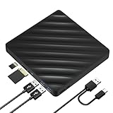 Wbacon 5-in-1 Bluray Laufwerk Extern Externer Bluray Brenner DVD Burner External Blu Ray Drive for Laptop with SD/TF Slot Compatible with Windows MacOS Linux