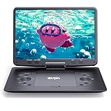 SUNPIN 16.9'' Tragbarer DVD Player mit 14.1'' HD Bildschirm,DVD Player Auto Kinder Button Design,mit 6 Stunden Eingebauter Akku,DVD Player Tragbar Für Sync TV Video Player USB/SD-Karte/Sync TV