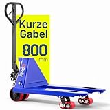 Pallit Hubwagen kurz 2500 kg Tragkraft 800 mm Gabellänge PU Rollen Palettenwagen Gabelhubwagen Short-P Kleiner Lagerwagen