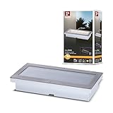 Paulmann 94239 Solar Bodeneinbauleuchte Aron LED Außenleuchte eckig incl. 1x1,5 Watt Schwarz Edelstahl, Kunststoff 3000 K Warmweiß, 1.5 W [Energieklasse A++]