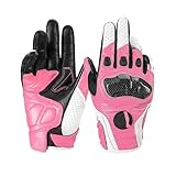 UDHSNJZG Motorradhandschuhe Motorrad-Rennhandschuhe Männer Frauen Handschuhe Sommer Atmungsaktive Motorrad Guantes Moto Motocross Radfahren Schutzhandschuhe(Pink,XL)