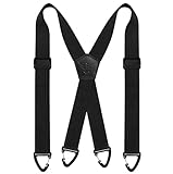 Fevaeno Hosenträger Herren Breit 4cm Anti-Rutsch-Schnalle Einstellbar und Elastische Einheitsgröße Hosenträger für Herren und Damen (XSchwarz)