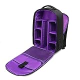 winvin Wasserdichter SLR-/DSLR-Kamera-Rucksack, Schultertasche, Reisetasche, für Canon Nikon Sony Digitalobjektiv (groß, lila)