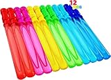 JOYIN 14.6'/37cm Seifenblasen Stäbe für Kinder, 6 PCS 4oz/118ml Seifenblasenstab mit Seifenblasen Nachfülllösung für Sommer-Spielzeug-Party Gunst, Hochzeit, Outdoor-Aktivität, Geburtstag Geschenk